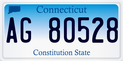 CT license plate AG80528