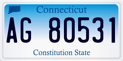 CT license plate AG80531