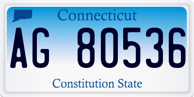 CT license plate AG80536
