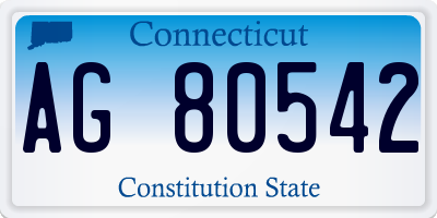 CT license plate AG80542