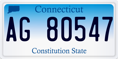 CT license plate AG80547