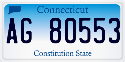 CT license plate AG80553