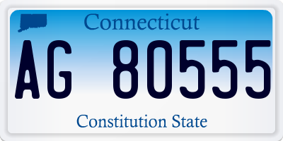 CT license plate AG80555