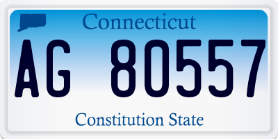 CT license plate AG80557