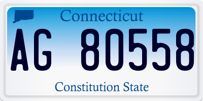 CT license plate AG80558