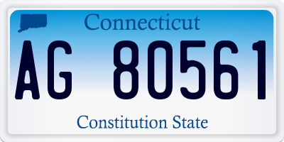 CT license plate AG80561