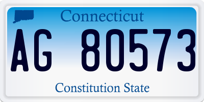 CT license plate AG80573