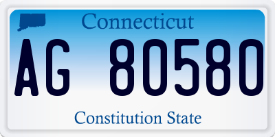 CT license plate AG80580