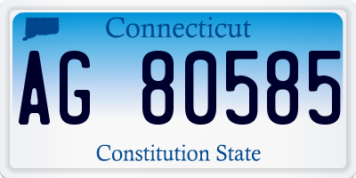 CT license plate AG80585