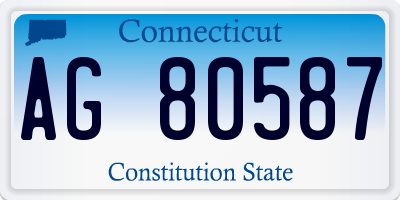 CT license plate AG80587