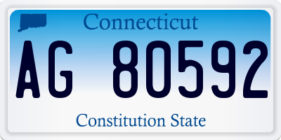 CT license plate AG80592