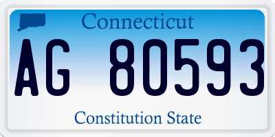 CT license plate AG80593