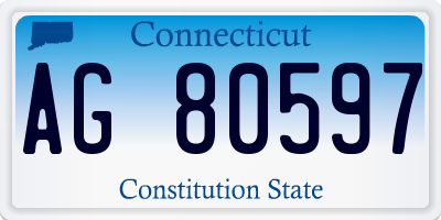 CT license plate AG80597