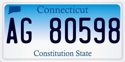 CT license plate AG80598