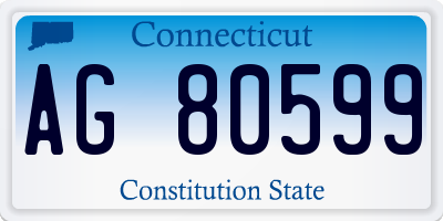 CT license plate AG80599