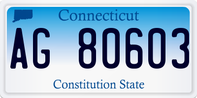 CT license plate AG80603