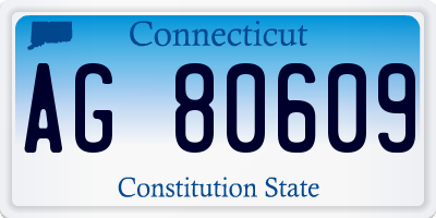 CT license plate AG80609