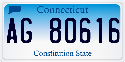 CT license plate AG80616