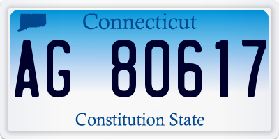 CT license plate AG80617