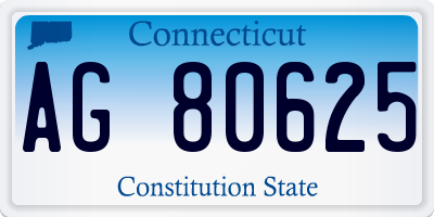 CT license plate AG80625