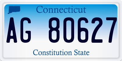 CT license plate AG80627