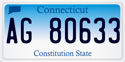 CT license plate AG80633