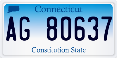 CT license plate AG80637