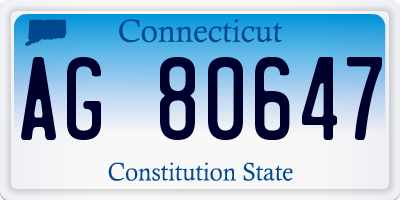 CT license plate AG80647