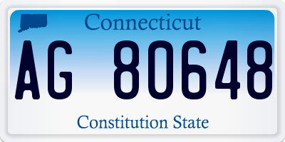 CT license plate AG80648