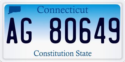 CT license plate AG80649