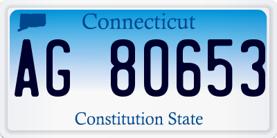 CT license plate AG80653