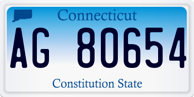CT license plate AG80654