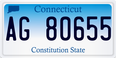 CT license plate AG80655