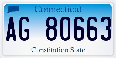 CT license plate AG80663