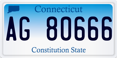 CT license plate AG80666