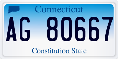 CT license plate AG80667