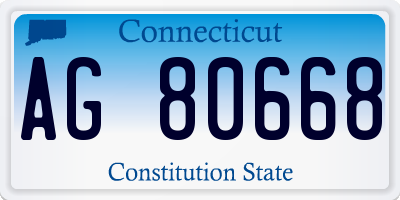 CT license plate AG80668