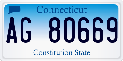 CT license plate AG80669