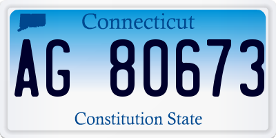 CT license plate AG80673