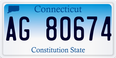 CT license plate AG80674