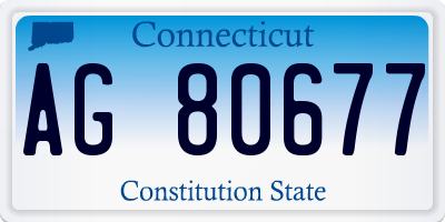 CT license plate AG80677