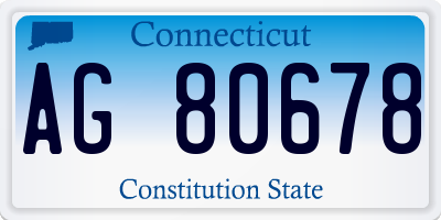 CT license plate AG80678