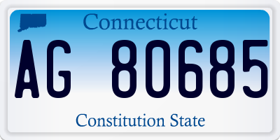 CT license plate AG80685