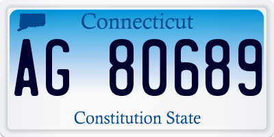 CT license plate AG80689