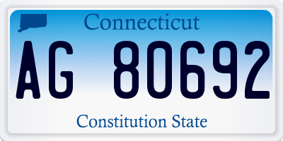 CT license plate AG80692