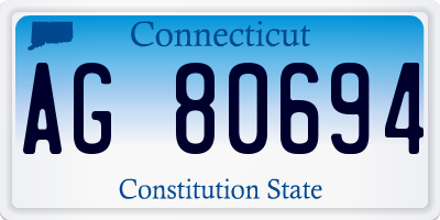 CT license plate AG80694