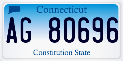 CT license plate AG80696