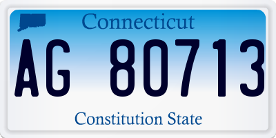 CT license plate AG80713