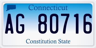CT license plate AG80716