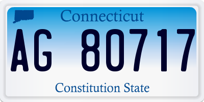 CT license plate AG80717